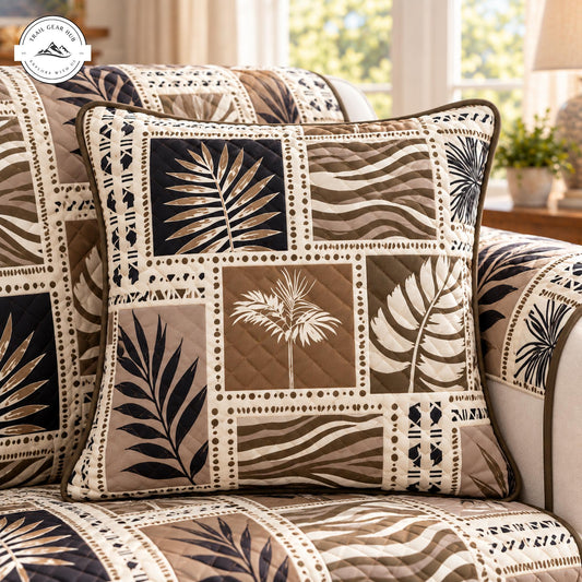 Boho Tropical Pattern Quilted Pillow Cover TP184QLTPLC