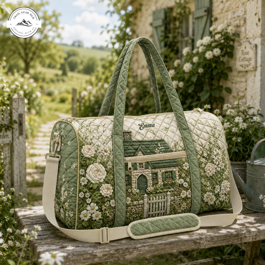 Cottagecore Aesthetic Personalized Quilted Travel Bag TP01
