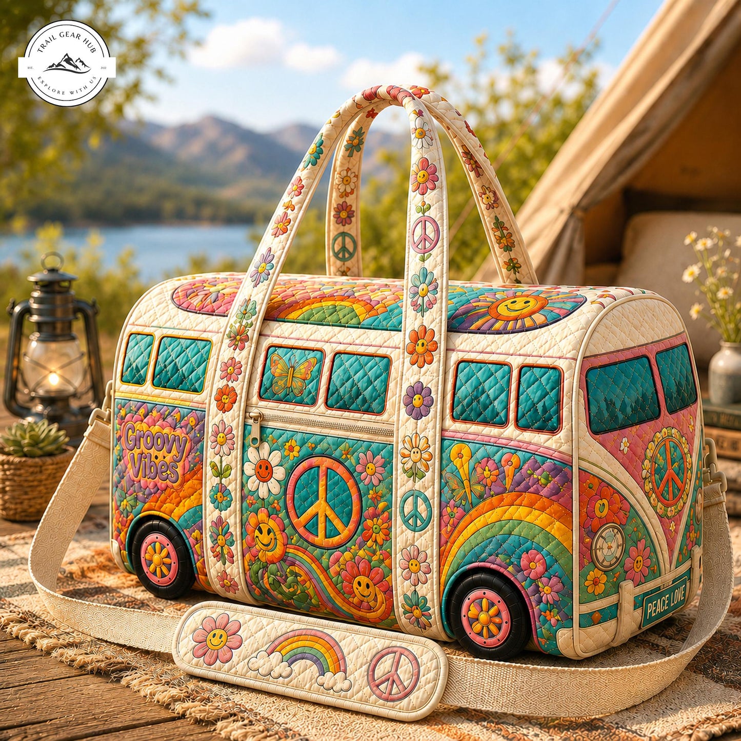 Groovy Vibes Quilted Travel Bag TP22