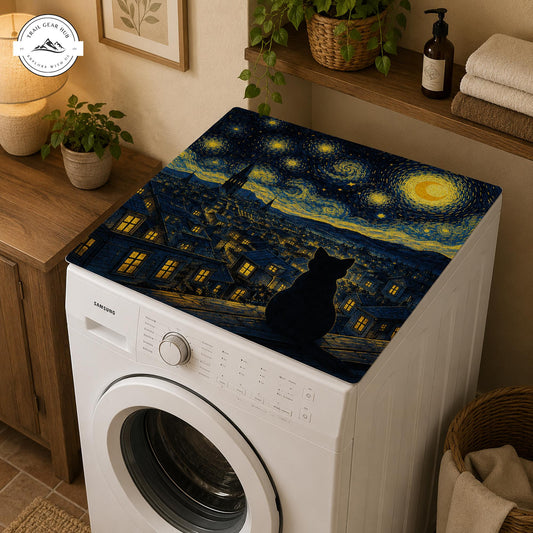 Starry Night Cat Quilted Washing Machine Cover TP02