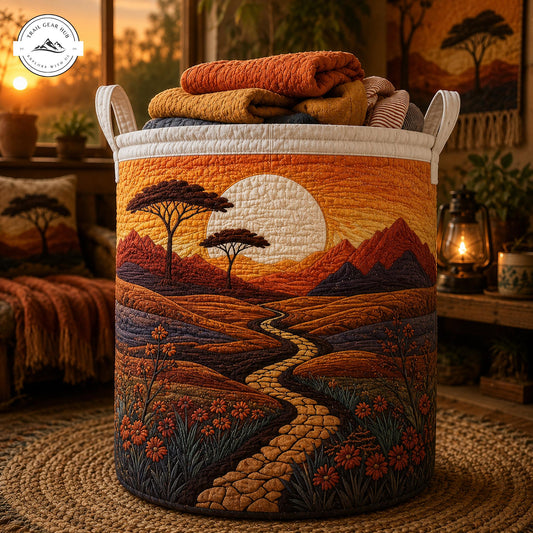 Savannah Sunset Quilted Laundry Basket TP27