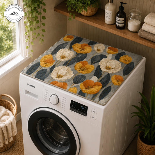 Floral Fabric Quilted Washing Machine Cover TP45QLTWMC