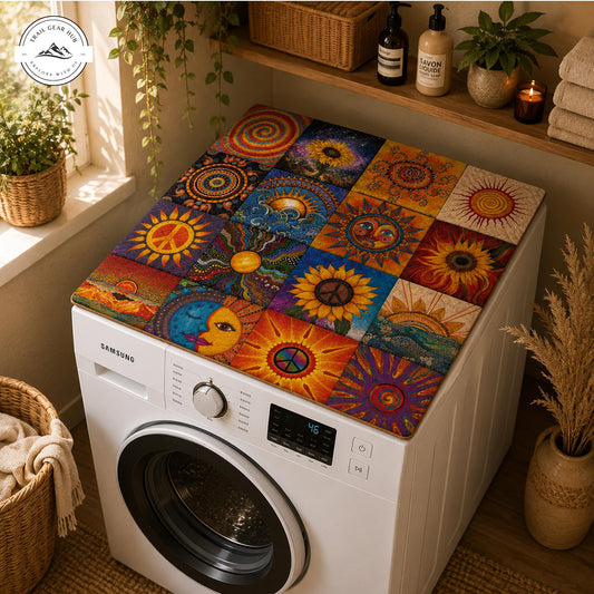 Celestial Sun and Sunflower Quilted Washing Machine Cover TP46QLTWMC