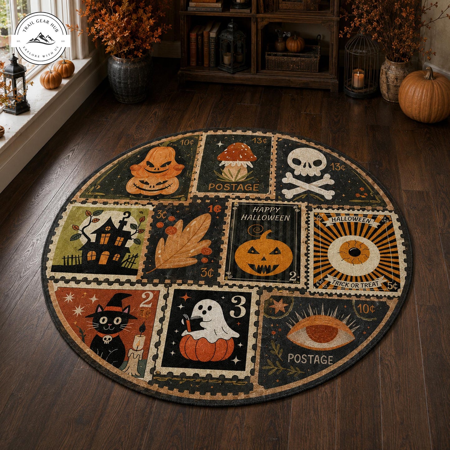 Vintage Halloween Patchwork Round Carpet TP02