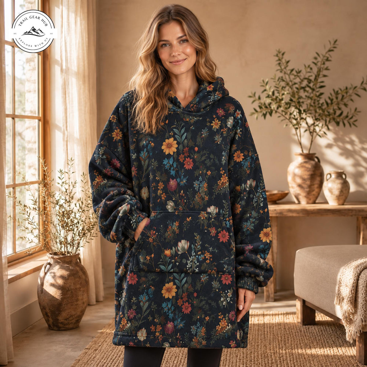 Vintage Botanical Floral Snug Hoodie TP02