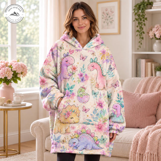 Cute Pastel Dinosaur Snug Hoodie TP03