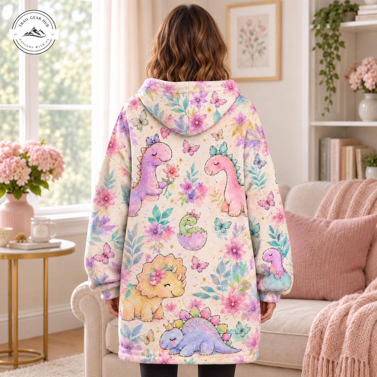 Cute Pastel Dinosaur Snug Hoodie TP03