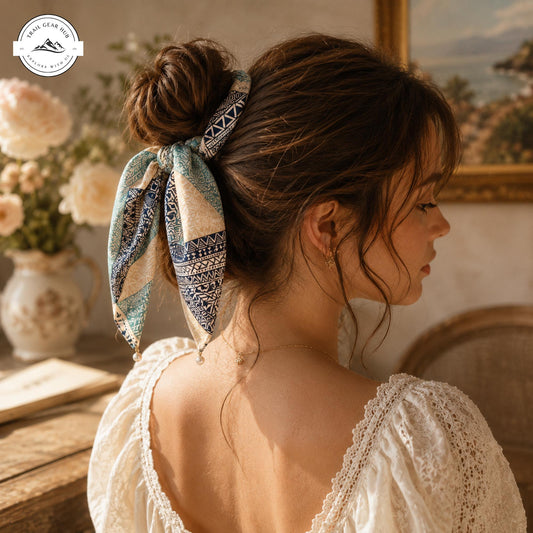Boho Tribal Satin Pearl Hair Tie TP02SPHT