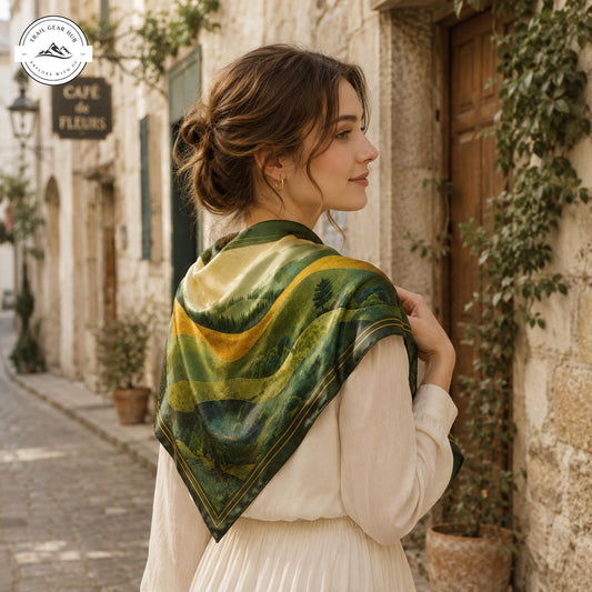 The Rolling Hills Satin Square Scarf TP06SSBD
