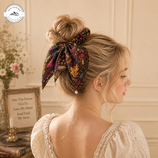 Cottagecore Mushroom Satin Pearl Hair Tie TP07SPHT