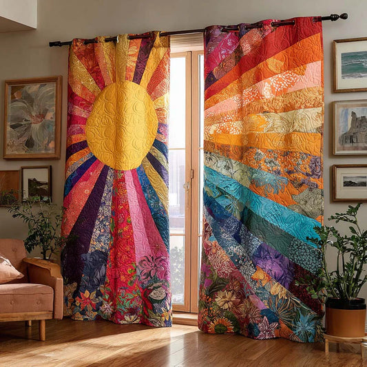 Warm Canyon Rays Quilted Curtains QV07