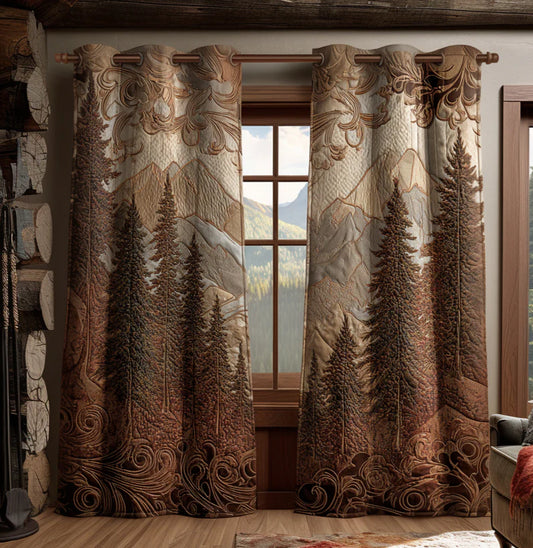 Forest Quilted Curtains QV01