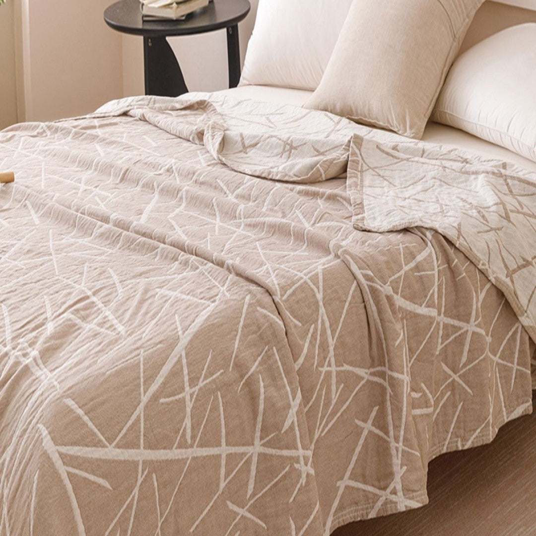 Warm Caramel Ultra Soft Coverlet Cotton 3 Layer Gauze Quilt LD32