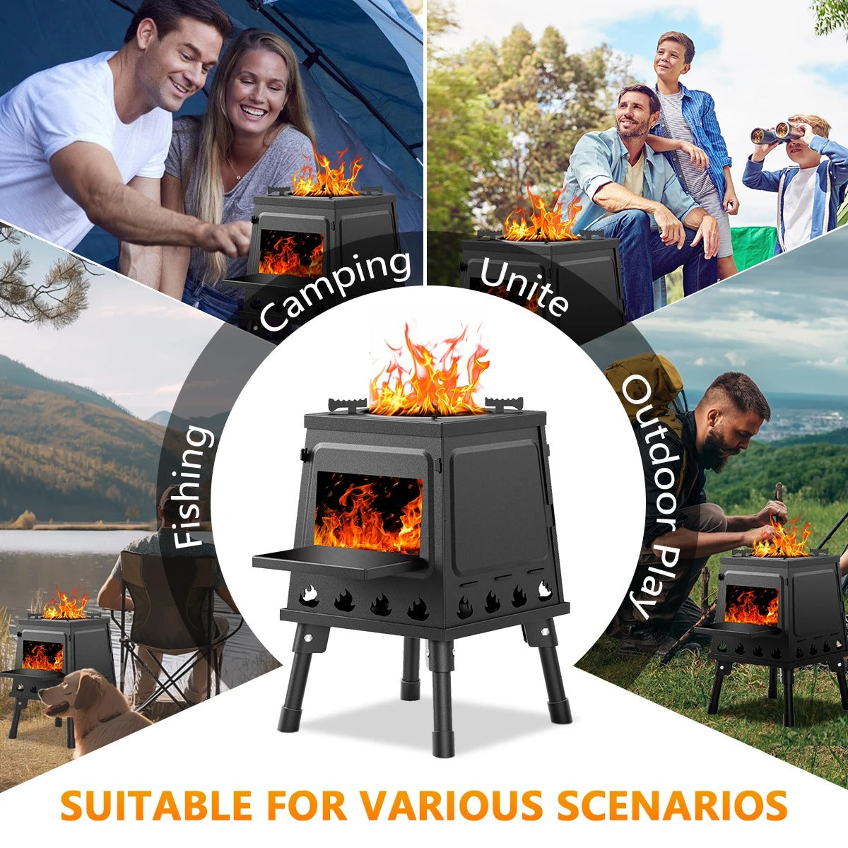 Wood Burning Camp Stove Portable