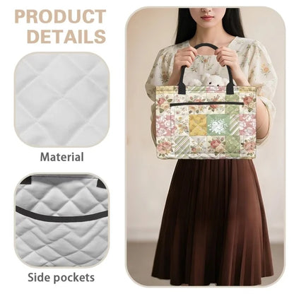Colorful Flower Quilted Storage Basket TG35