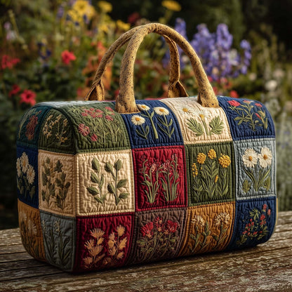 Botanical Patchwork Quilted Duffle Bag