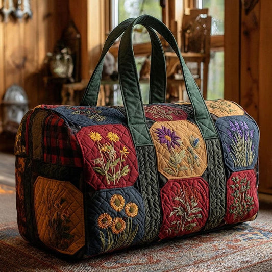 Country Floral Quilted Duffle Bag