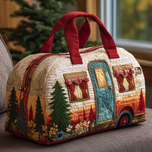 Vintage Camper Quilted Duffle Bag