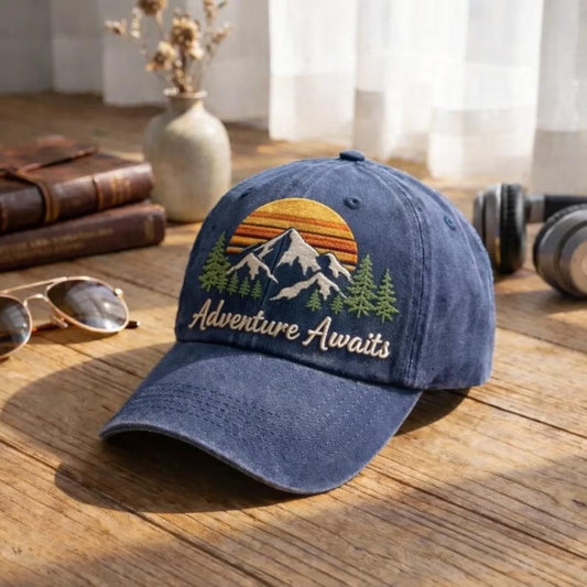 Adventure Awaits Embroidered Hat
