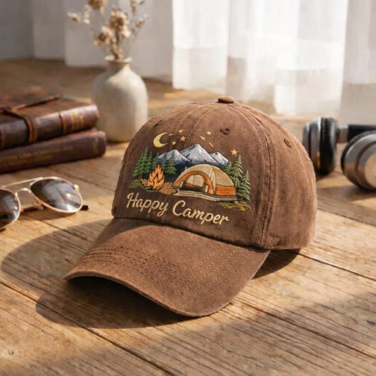 Happy Camper Embroidered Hat