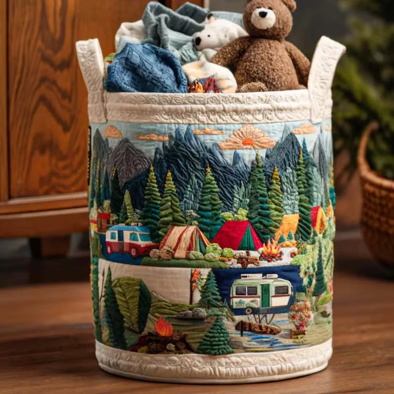 Nature Escape Quilted Laundry Basket EM01