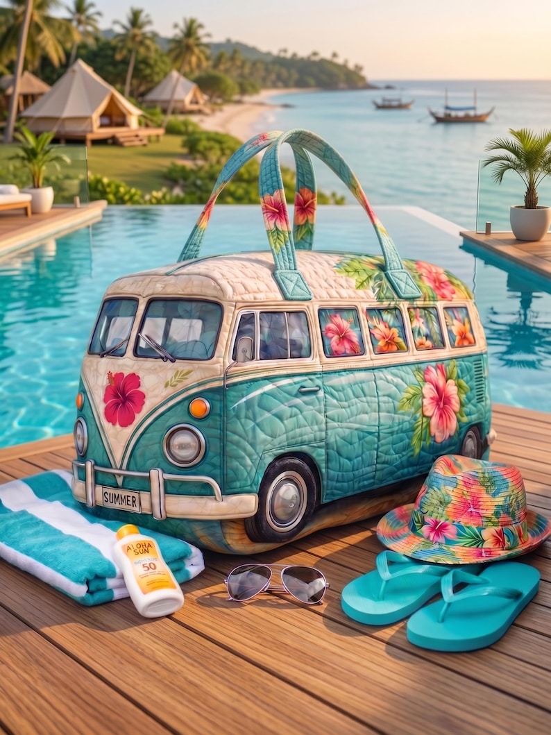 Tropical Hibiscus Quilted Handbag