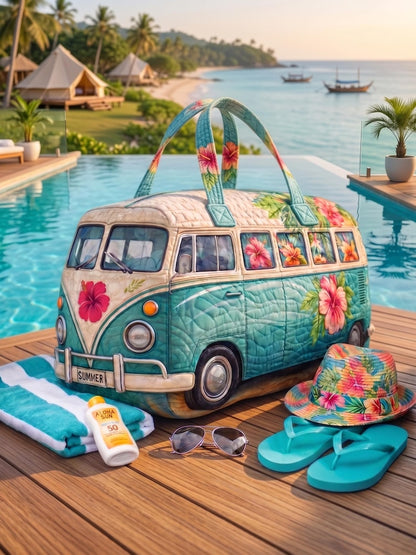 Tropical Hibiscus Quilted Handbag