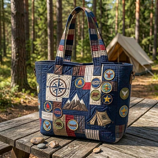 Mountain Trail Quilted Tote Bag