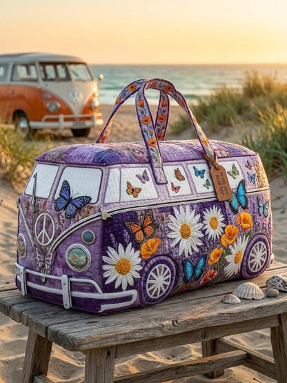 Hippie Camping Bus Quilted Handbag