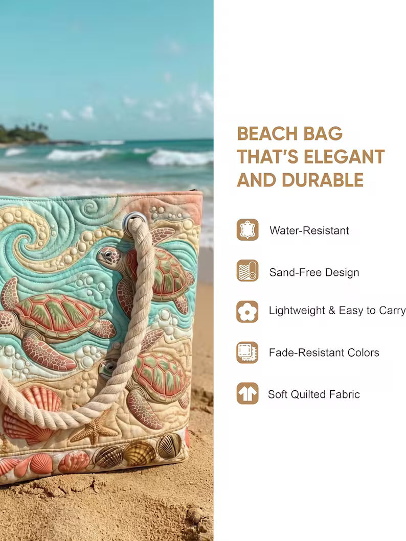 Colorful Patchwork Quilted Beach Bag EM07
