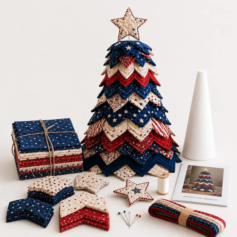 Patriotic Patchwork Craft DIY Quilted Tree Kit LD11