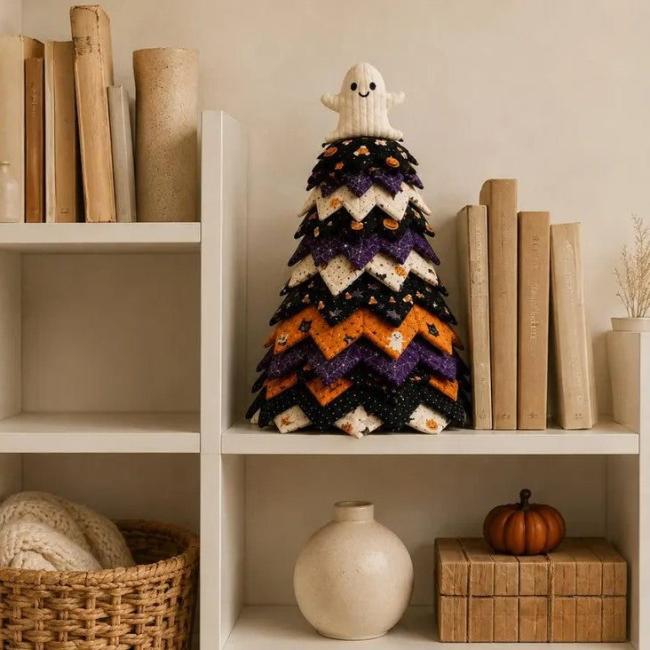 Cute Ghost & Pumpkin Spooky Season DIY Quilted Halloween Christmas Tree Kit LD9