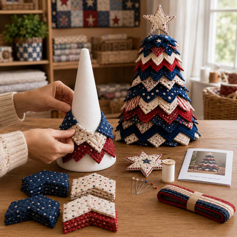 Patriotic Patchwork Craft DIY Quilted Tree Kit LD11