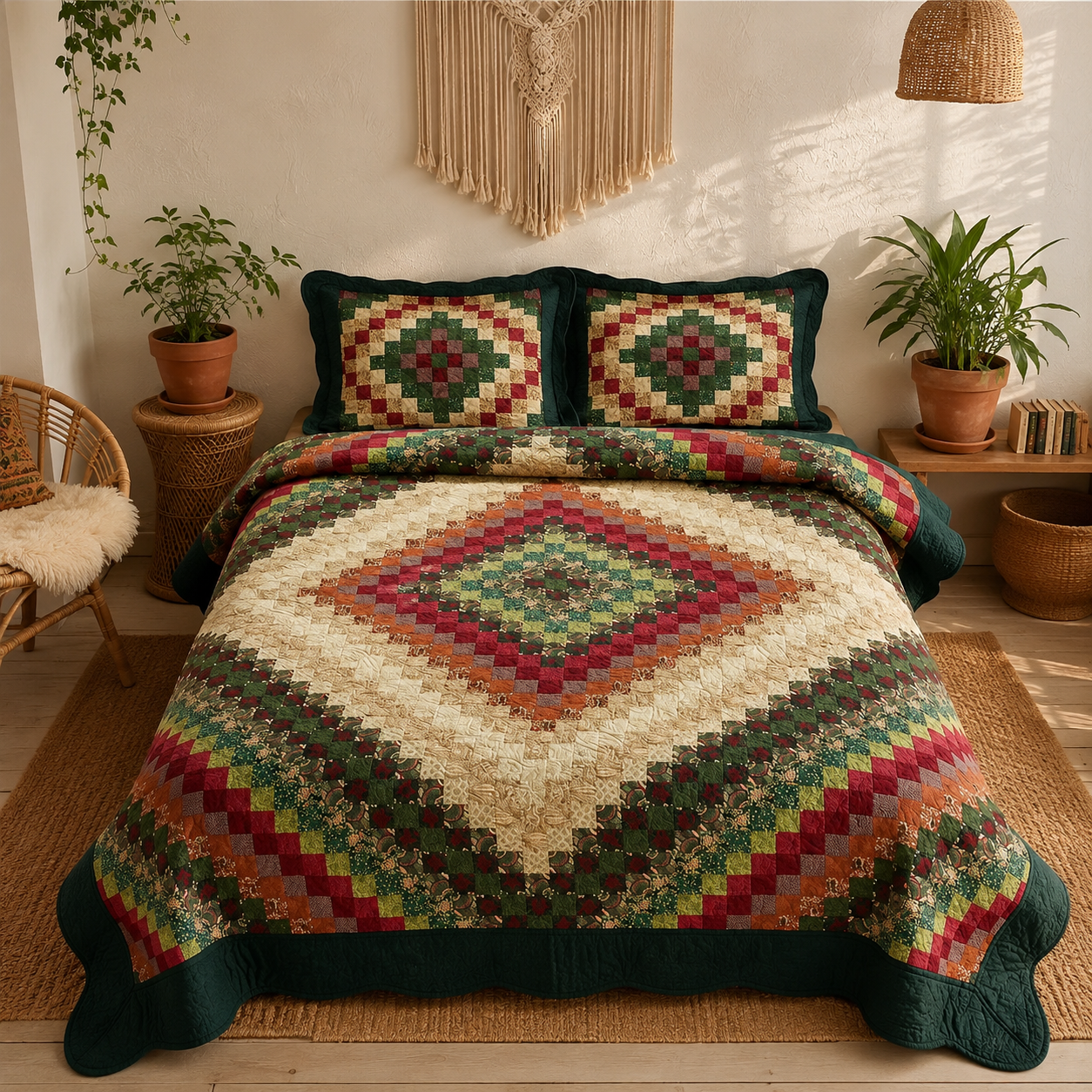Summer Lightweight Cotton Handmade Quilt Set EM11
