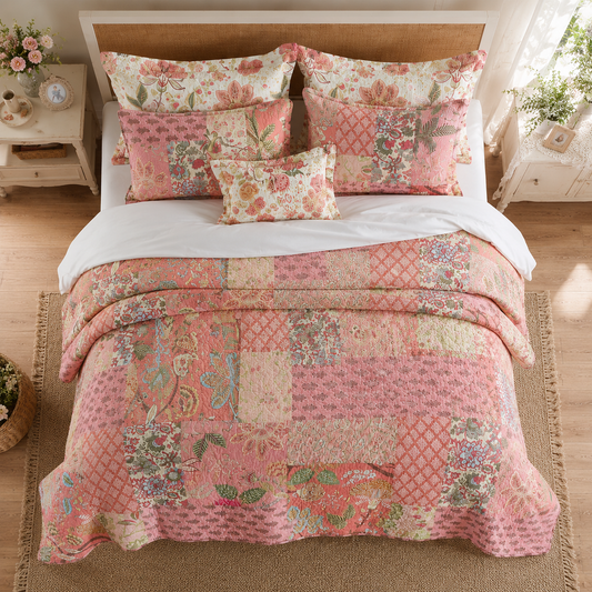 Boho Patchwork Cotton Handmade Quilt Set EM10