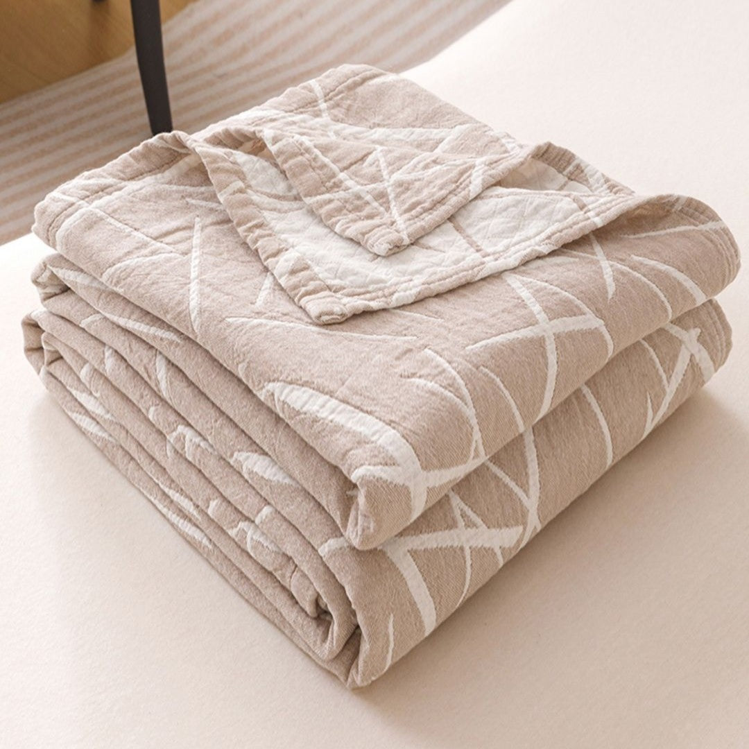 Warm Caramel Ultra Soft Coverlet Cotton 3 Layer Gauze Quilt LD32