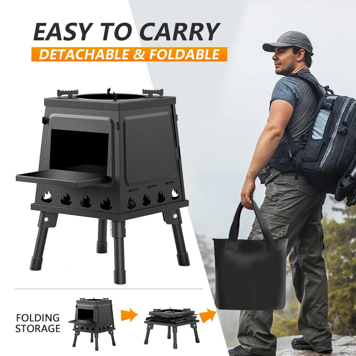 Wood Burning Camp Stove Portable