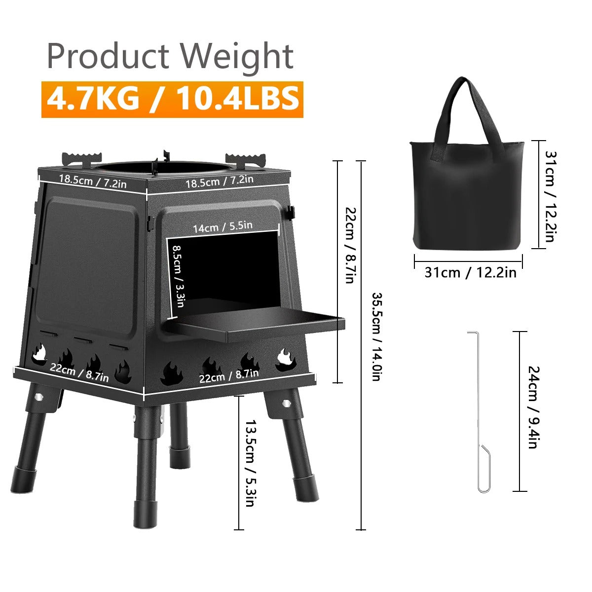 Wood Burning Camp Stove Portable