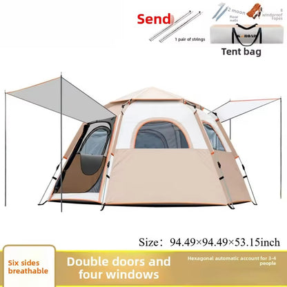 CampMora™ Grand Lodge 8+ Cabin Tent – 2 Rooms + 1 Living Space