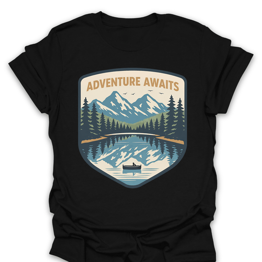 Adventure Awaits Mountain Lake T-Shirt