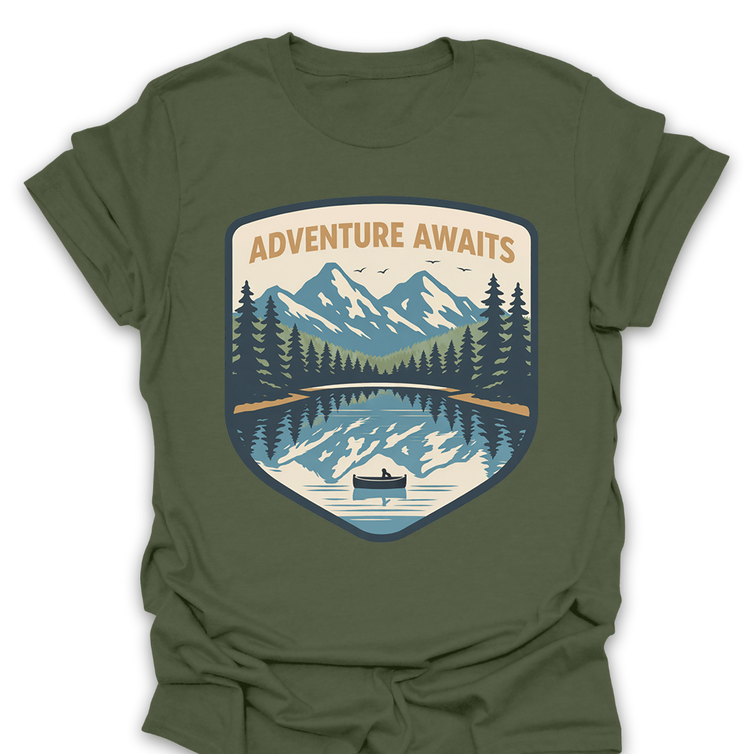 Adventure Awaits Mountain Lake T-Shirt