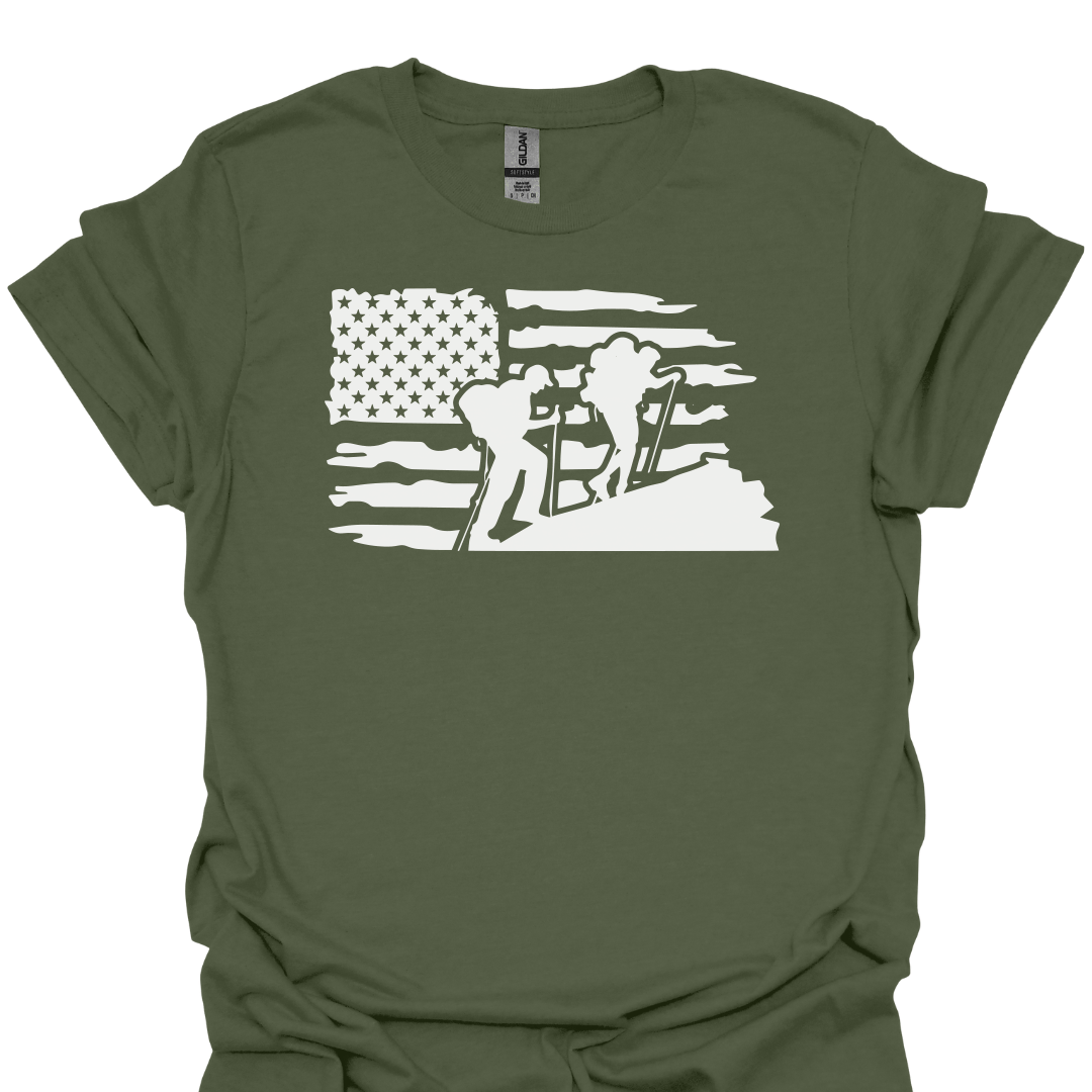 American Flag Hiking T-Shirt