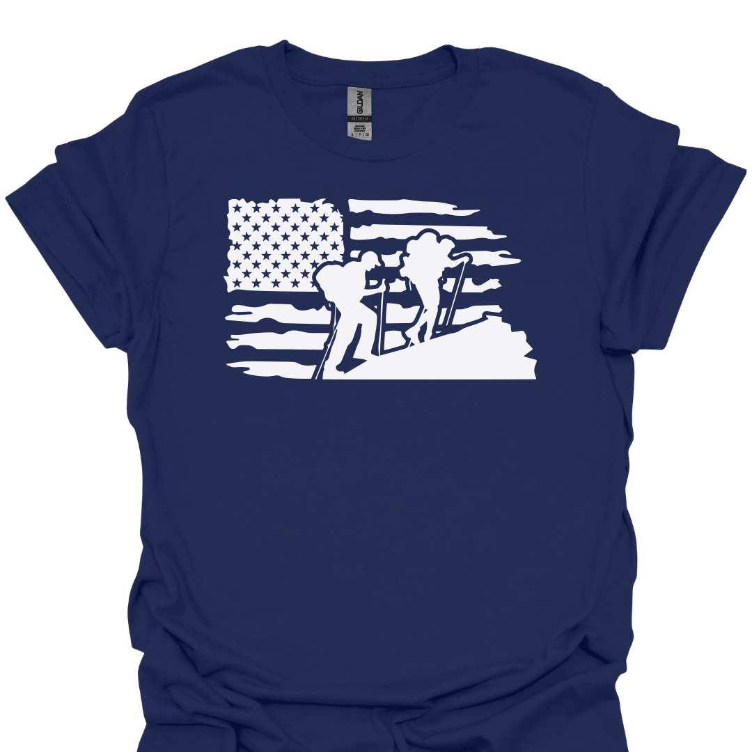 American Flag Hiking T-Shirt